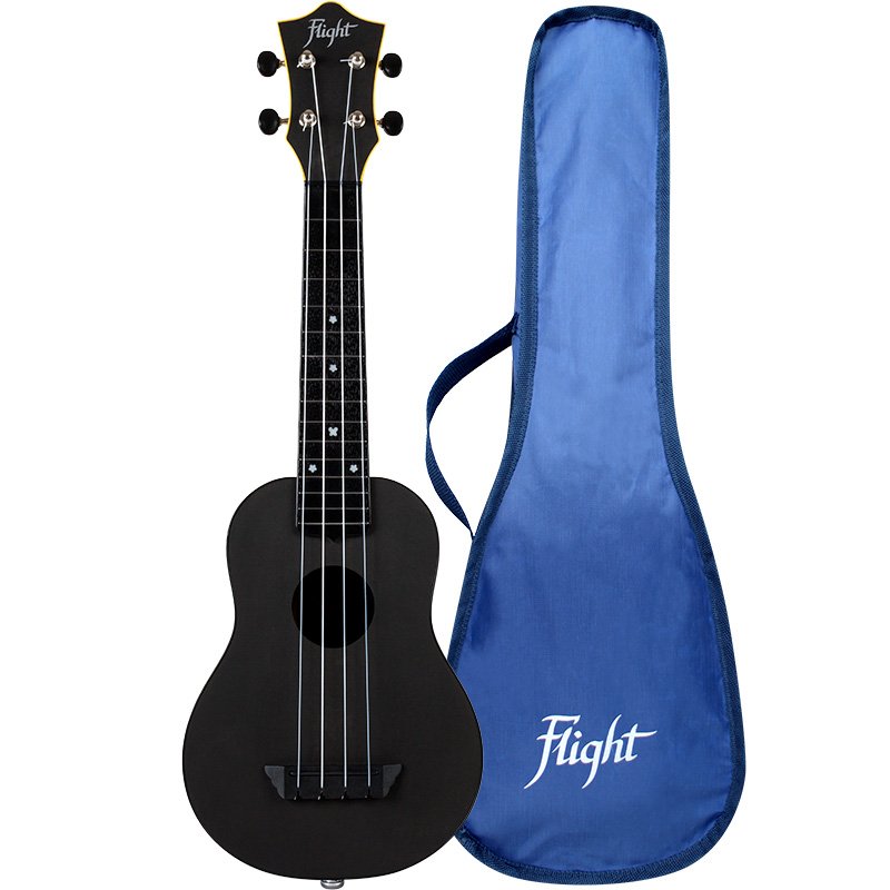 Flight Travel Electric Acoustic Soprano Ukulele w/ Gig Bag - Black - TUS-35E BK