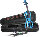 Stagg Futuristic 4/4 Electric Violin w/ Case & Headphones - Metallic Blue