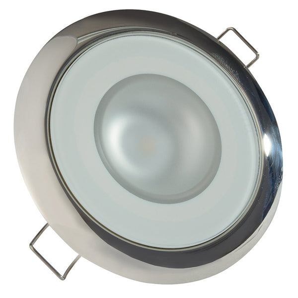 Lumitec Mirage Flush Mount Down Light SS Bezel 2-Color White/Blue Dimming 113111