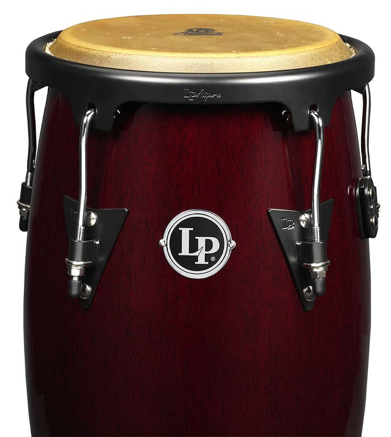 LP Aspire 10" & 11" Conga Set with Double Stand - Red/Dark Wood - LPA646-DW