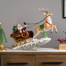 Santa in Sleigh with Reindeer Figurine 21.5"L