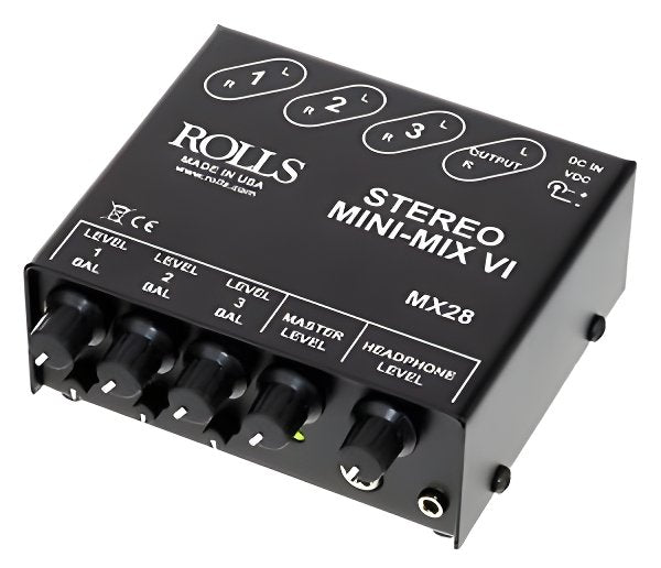 Rolls Stereo MINI-MIX VI Three-Channel True Stereo Line Mixer - New Open Box
