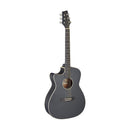 Stagg Left-Handed Acoustic Electric Cutaway Auditorium Guitar - Black
