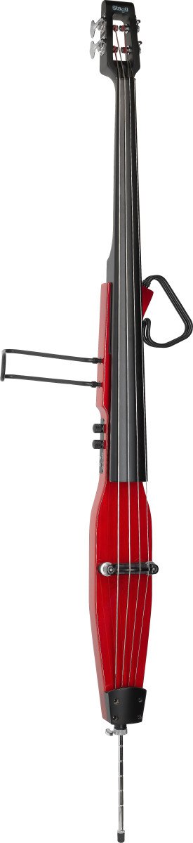 Stagg 3/4 Electric Double Bass with Gigbag - Transparent Red - EDB-3/4 TR