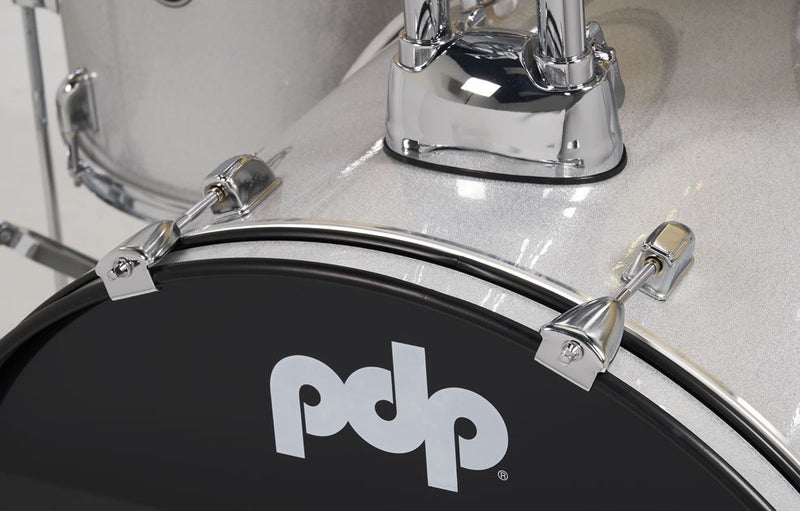 PDP Center Stage 5-Piece Full Drum Kit - 10/12/12/22/14 - Diamond White Sparkle