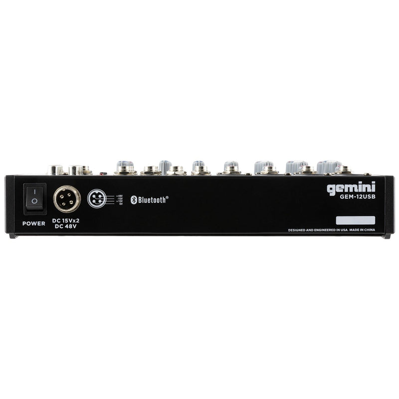 Gemini Compact 12-Channel Bluetooth Mixer - GEM-12USB