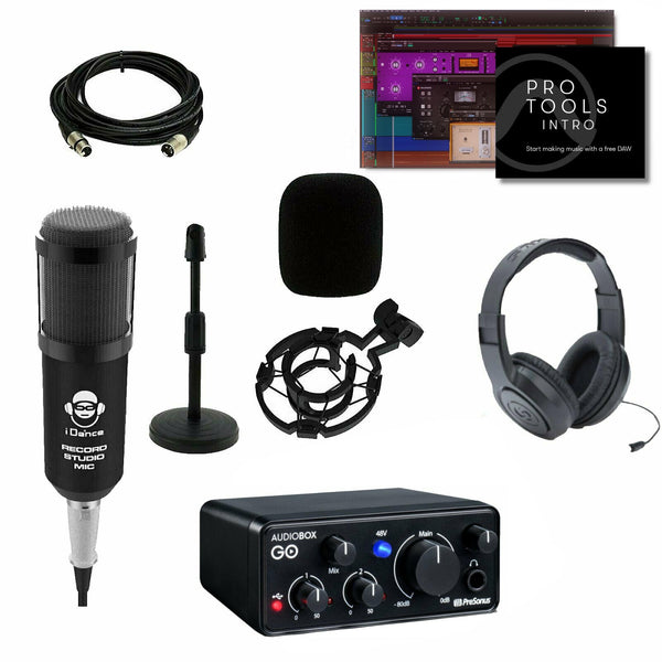 Home Recording Bundle Studio w/ Pro Tools Intro AudioBox GO Free Ship