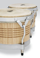 Latin Percussion Matador 7 1/4” & 8 5/8” Bongos - Natural w/ Chrome - M201-AWC