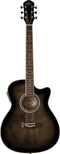 Oscar Schmidt OACE Auditorium Acoustic Electric Guitar - Trans Black - OACEFTB