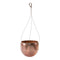 Crackling Copper Metal Planter with Hanger 21"H