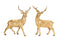 Holiday Deer Figurine with Gold Finish (Set of 2)