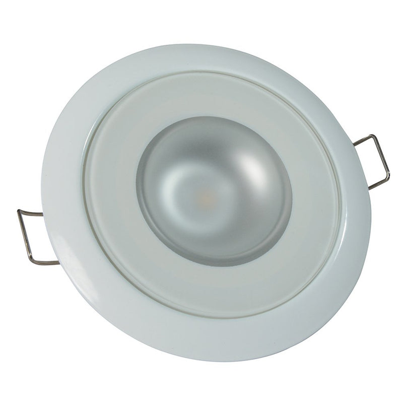 Lumitec Mirage Flush Mount Down Light Glass Finish 2-Color White/Blue Dimming