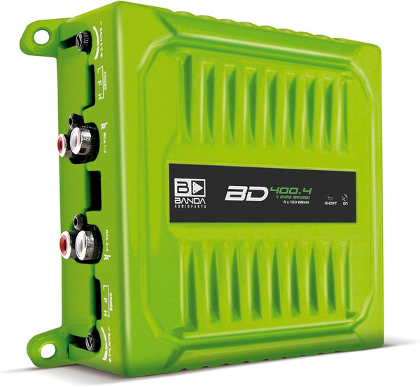 Banda BD400.4GREEN 4 Channel 4 x 100 Watt Full Range Car Audio Amplifier - Green