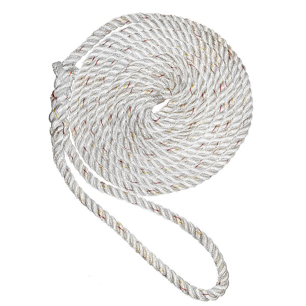 New England Ropes 3/4" Premium 3-Strand Dock Line White 35' C6050-24-00035