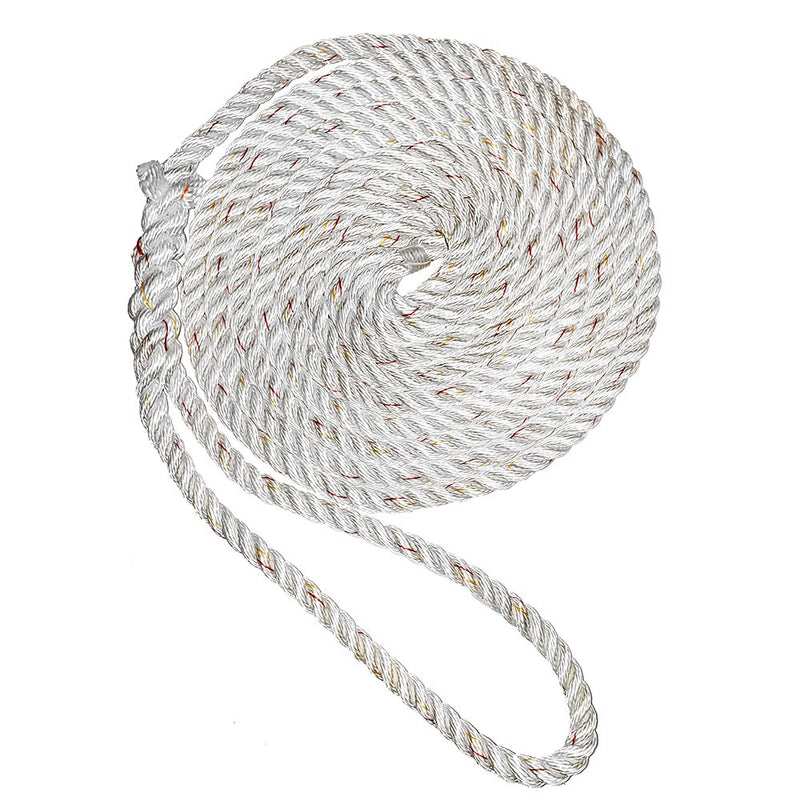 New England Ropes 3/4" Premium 3-Strand Dock Line White 35' C6050-24-00035