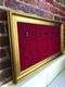 Axe Heaven 33 X 18 Mini Guitar Display Frame Red Suede Gold Frame - Holds 5