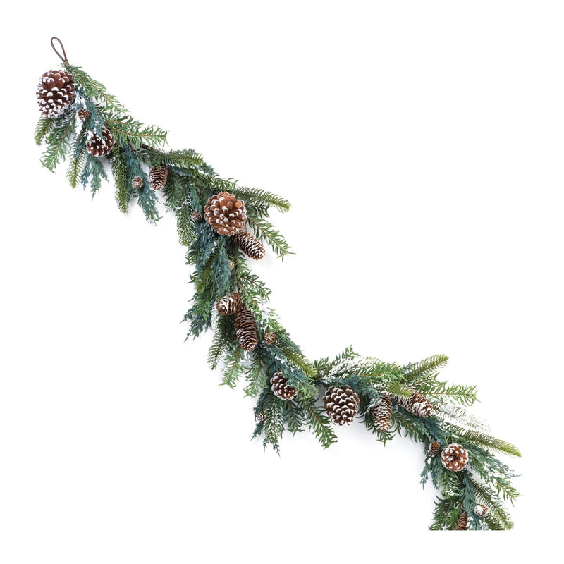 Flocked Pine Cone Garland (Set of 2)