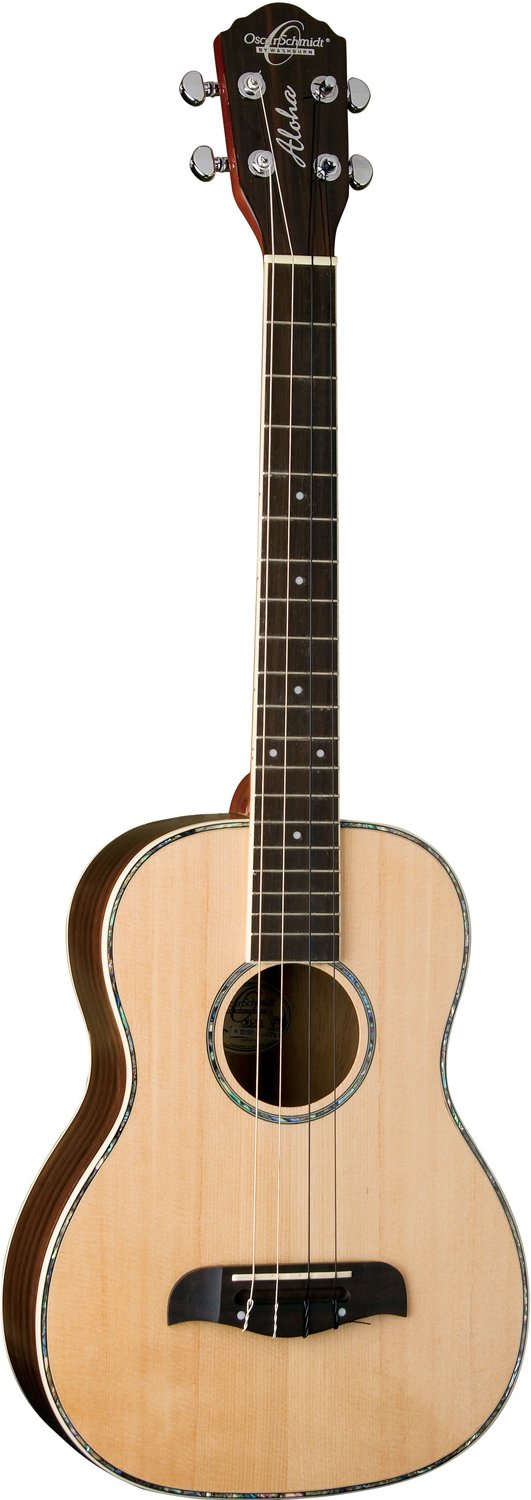 Oscar Schmidt Baritone Ukulele - Spruce/Striped Ebony - OU53S-A-U