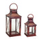 Rustic Red Metal Lantern (Set of 2)