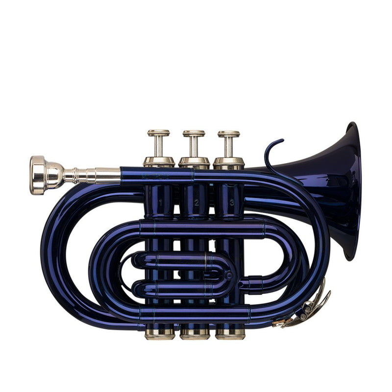 Stagg Bb Pocket Trumpet with Brass Body - Blue - WS-TR246S