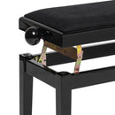 Stagg Highgloss Black Adjustable Piano Bench with Black Velvet Top - PB06 BKP VB