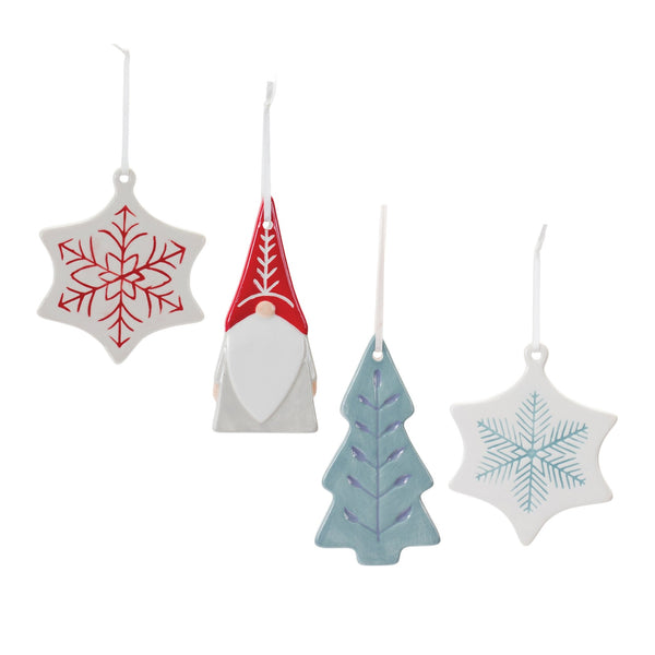 Etched Ceramic Tree Ornament (Set of 24)