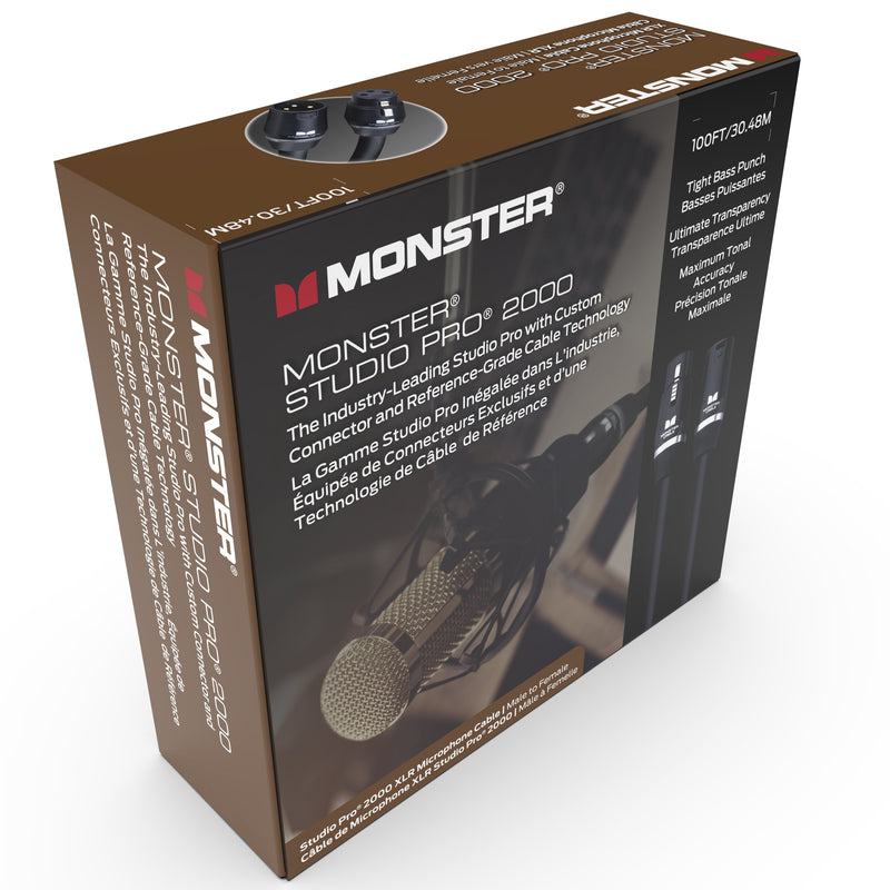 Monster Studio Pro 2000 100’ Microphone XLR Male - Female Cable - SP2000-M-100WW