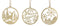 Gold Metal Cut Out Rustic Tree Ornaments (Set of 24)