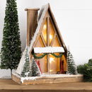 Vintage A-Frame Ski Lodge Lighted Display 16.5"H