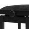 Stagg Hydraulic Piano Bench Matte Black w/ Velvet Top - PBH 390 BKM VBK