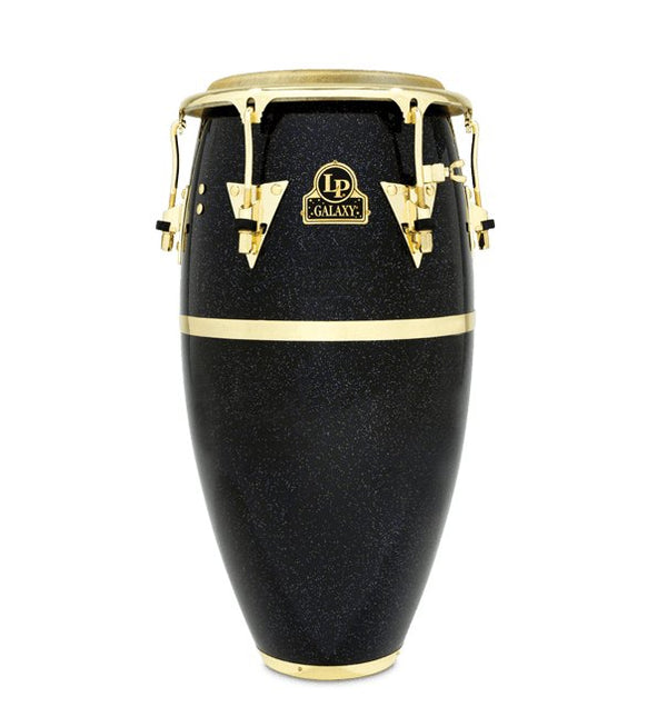 LP Galaxy Fiberglass 11 3/4" Conga - Speckled Black with Gold Trim - LP809Z