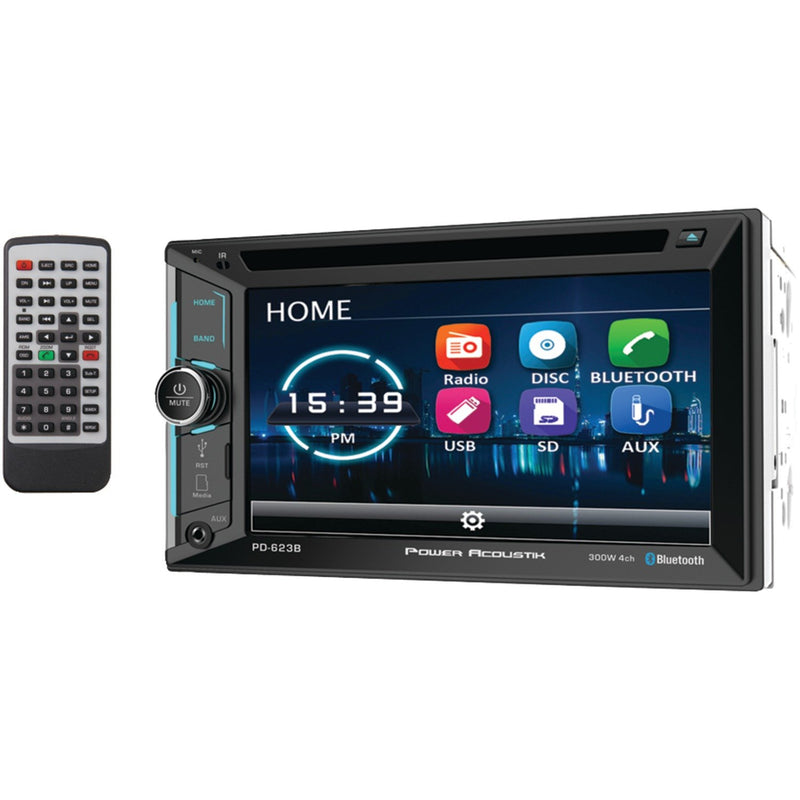 Power Acoustik PD-623B 6.2" Incite Double-DIN In-Dash DVD Receiver w/ Bluetooth