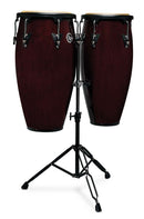 LP Aspire 11” & 12” Conga Set with Double Stand - Dark Wood - LPA647-DW