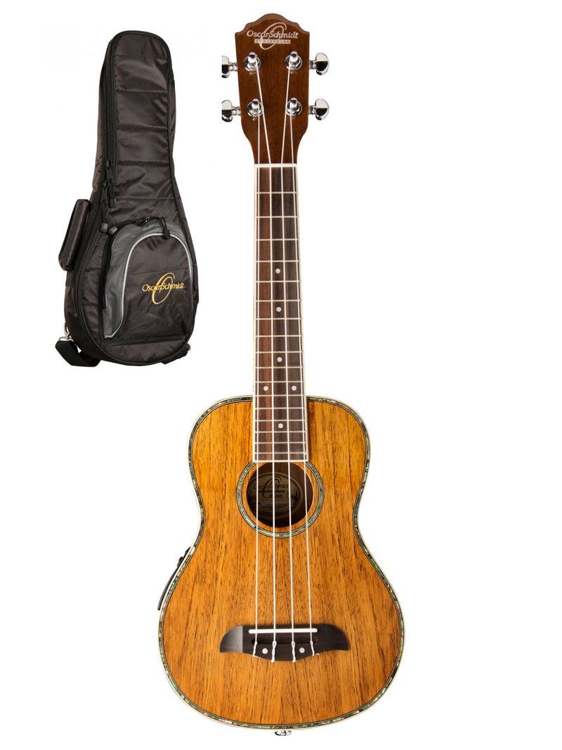 Oscar Schmidt Concert Electric Acoustic Ukulele w/ Gig Bag - Koa - OU5EK