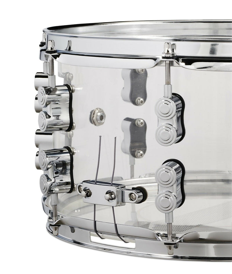 PDP Chad Smith Signature Clear Acrylic Snare Drum 7x13 with Chrome Hardware