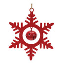 Metal Snowflake with Bell Ornament (Set of 12)