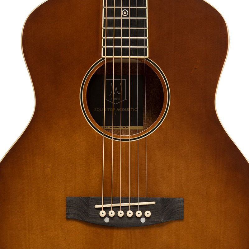 JN Guitars Bessie Acoustic Travel Guitar - Dark Cherry Burst - BES-A MINI DCB