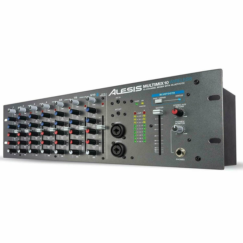 Alesis MultiMix 10 Wireless 3U 10-Channel Mixer w/ Bluetooth - New Open Box