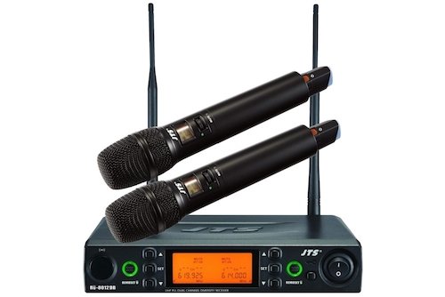 JTS RU-8012DB Dual-Channel Diversity Wireless Microphone System w/ 2 Microphones