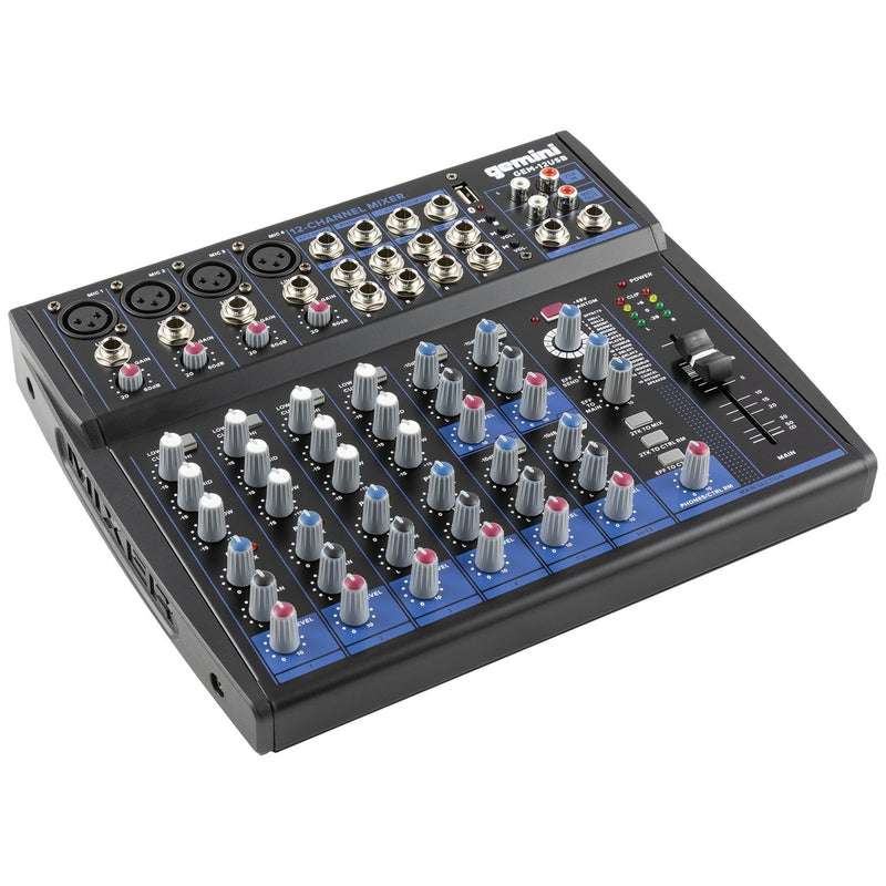 Gemini Compact 12-Channel Bluetooth Mixer - GEM-12USB