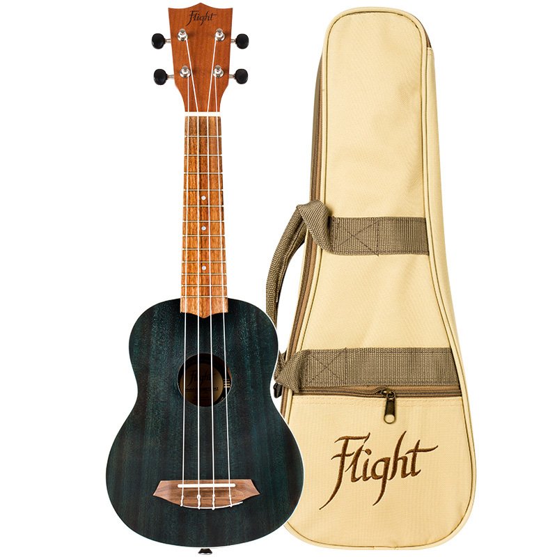 Flight Topaz Soprano Ukulele with Gig Bag - Blue - NUS380