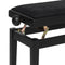 Stagg Matte Black Adjustable Piano Bench with Black Velvet Top - PB06 BKM VBK