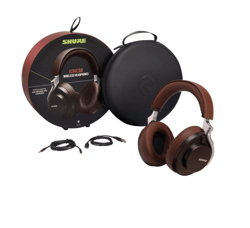 Shure AONIC 50 Wireless Noise Canceling Headphones - Brown - SBH2350-BR