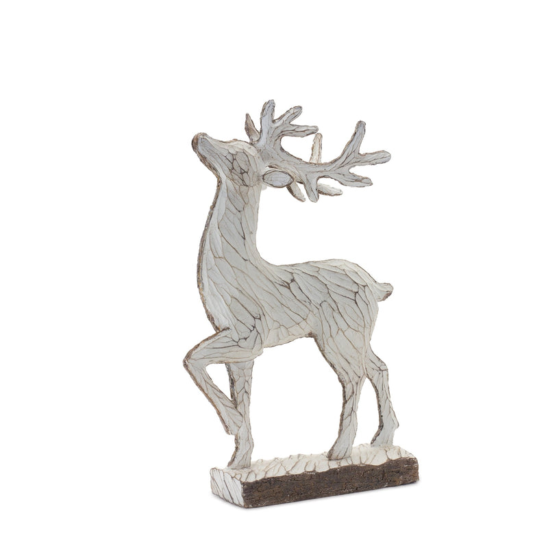 Carved Deer Décor (Set of 2)