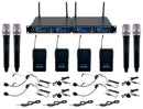 VocoPro 4CH UHF System w/ Handheld Mics, Bodypacks & Lavalieres - UDH4ULTRA