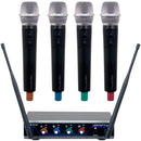 VocoPro 4 Channel UHF Wireless Handheld Microphone System - Digital-Quad-H2