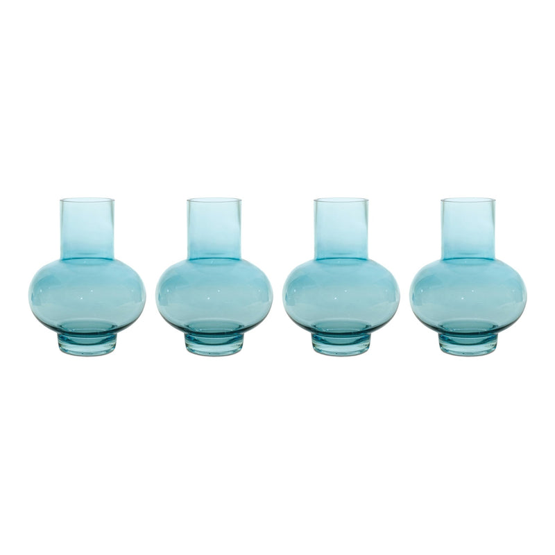 Blue Glass Vase (Set of 4)