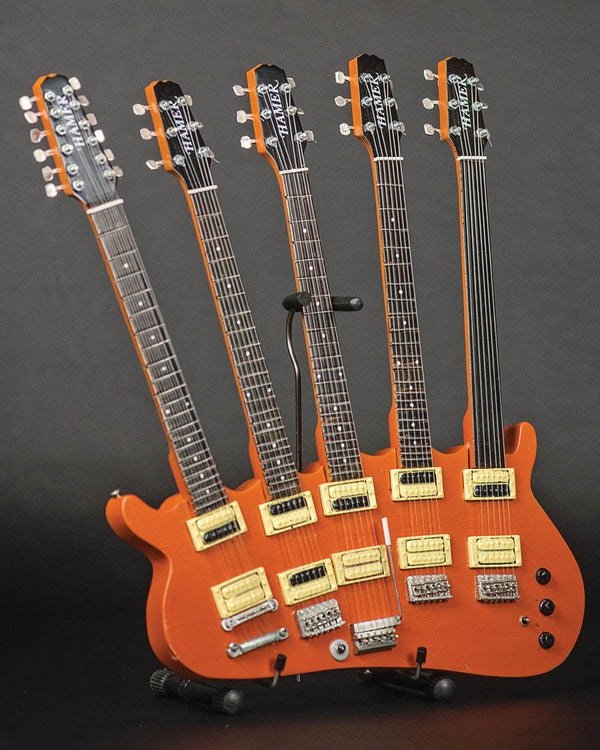 Axe Heaven Rick Nielsen 5-Neck Orange Monster Mini Guitar Replica Collectible