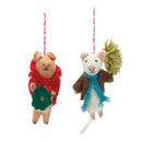 Felt Wool Mouse Ornament (Set of 6)