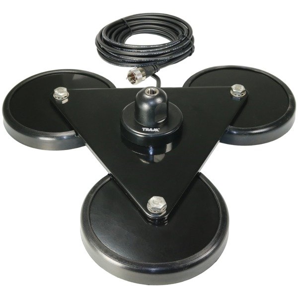 Tram 269 5" Tri-Magnet CB Antenna Mount w/ Rubber Boots & 18-Foot Coaxial Cable